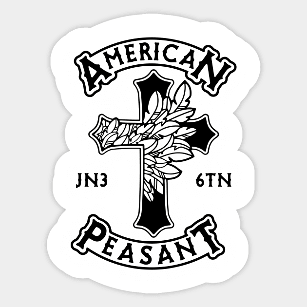 Christian Apparel Clothing Gifts - American Peasant Angel Wing Cross Sticker by AmericasPeasant